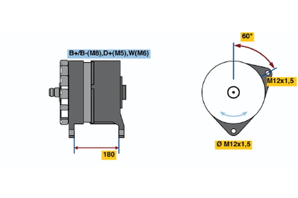 Alternátor BOSCH 0 986 046 550