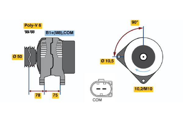Alternátor BOSCH 0 986 047 400
