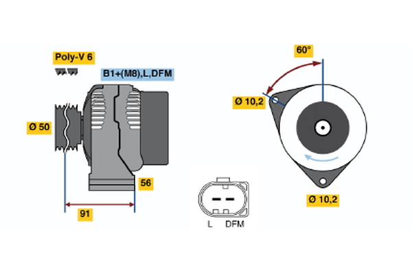 Alternátor BOSCH 0 124 615 046